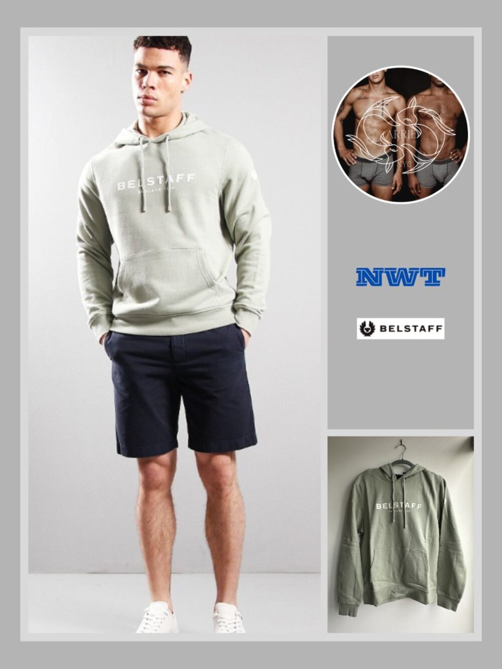 Belstaff 1924 - Pullover Hooded Sweat - Laurel Green (M)